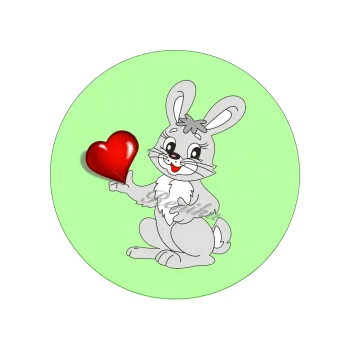 Jedlá dekorace na dort KRÁLÍK a srdce, VARIANTA Fondánový list 850