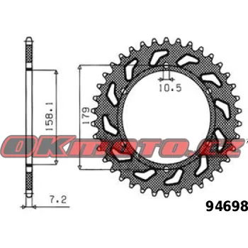 Řetězová sada pro motocykl SUNSTAR (Japonsko) Kalená rozeta SUNSTAR - Aprilia ETV 1000 Caponord, 1000ccm - 01-08