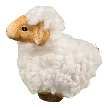 Velikonoční dekorace Dekorace - Ovečka keramika se srstí 4,5x7,5cm