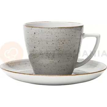 Šálek na čaj s talířkem, šedá barva, 350 ml | LUBIANA, Boss