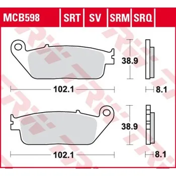 Brzda pro motocykl Přední brzdové destičky TRW / Lucas Daelim S300 250 FI ABS 2017 - směs SRM