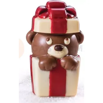 Čokoládová tyčinka Forma na 3D figurky - schovaný medvídek, 1 ks x 90g, 63x54x101 mm - MAC408S | MARTELLATO, 3D Christmas