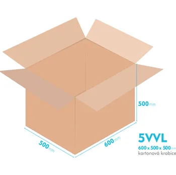Obalový materiál Kartonové krabice 5VVL - 600x500x500mm - vnitřní 594x494x488mm