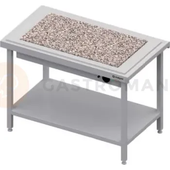 Výdejník vody Centrální stůl s ohřívací deskou ze žuly, 4xGN 1/1, vrchní deska z nerezové oceli | STALGAST, ST 117