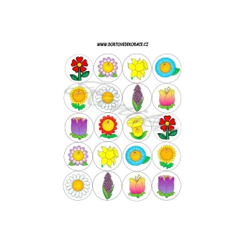 Jedlá dekorace na dort KVĚTINY, VARIANTA Jedlý papír 938