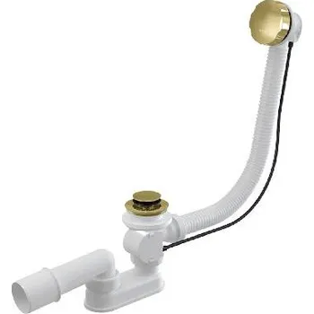 Sifon Alcadrain Odtokové soupravy - Vanová odtoková a přepadová souprava, délka 570 mm, matná kartáčovaná zlatá A55K-G-B