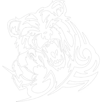 Samolepicí dekorace na vozidlo Samolepka na auto - Tygr 1 - červená světlá / 10x10 cm