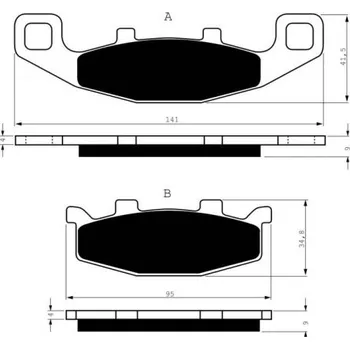Motodíl Přední brzdové destičky Goldfren Kawasaki ER-5 1997-2000 směs AD