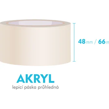 Lepicí páska Lepící páska, průhledná - AKRYL - 48mm x 66m