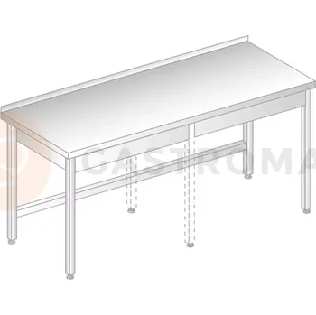 Počítačový stůl Stůl přístěnný z nerezové oceli 2000x700x850 mm | DORA METAL, DM-3100