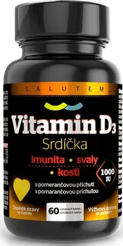 Salutem Pharma Vitamin D3 srdíčka 1000 IU 60 cucací tbl.