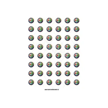 Jedlá dekorace na dort ZNAK ALFA ROMEO s130