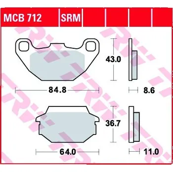 Brzda pro motocykl Přední brzdové destičky TRW / Lucas Kymco 125 People One i 2014 - 2017