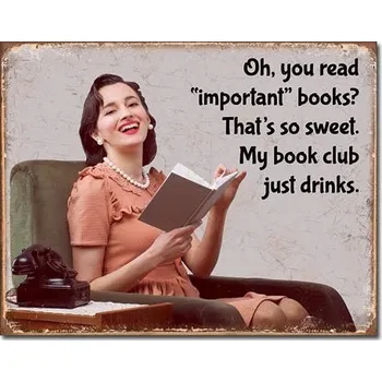 Plechová cedule Plechová cedule Book Club 32 cm x 40 cm