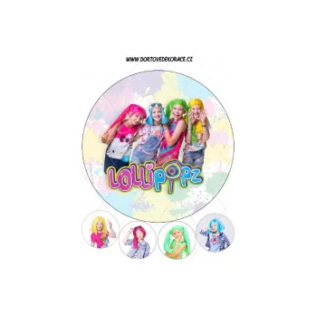 Jedlá dekorace na dort LOLLIPOPZ kaňky, VARIANTA Jedlý papír 1223