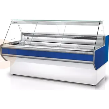 Chladicí pult s tvrzeným děleným rovným šikmým sklem a pultem z nerezové oceli 1520x820x1220 mm | RAPA, L-A1