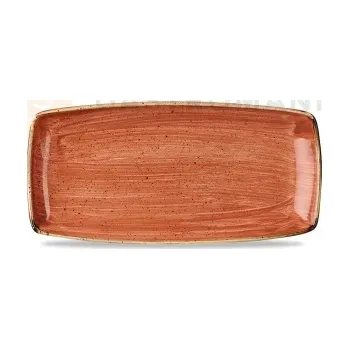 Obdélný servírovací talíř, ručně zdobený 29,5 cm x 15 cm | CHURCHILL, Stonecast Spiced Orange