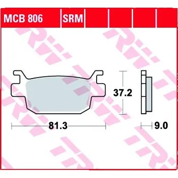 Brzda pro motocykl Zadní brzdové destičky TRW / Lucas Honda SH 125 i 2009 - 2012 směs SRM