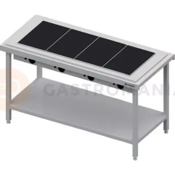 Výdejník vody Centrální stůl s keramickou ohřívací deskou, 4xGN 1/1, vrchní deska ze žuly | STALGAST, ST 120