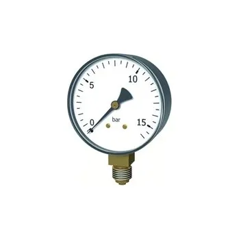 série MA001, manometr, napojení dole, těleso ocel, průměr 50 [mm], rozsah 0/2,5, [bar], připojení 1/4", třída 1,6, MA001-50B-2,5