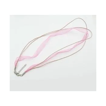 Šňůra na krk se zapínáním (SZA) světle růžová 1 ks