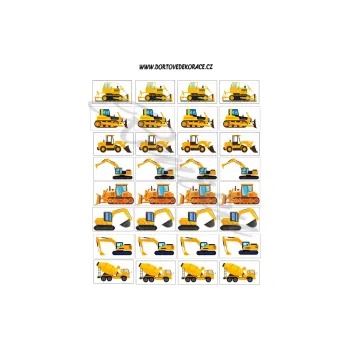 Jedlá dekorace na dort BAGRY, VARIANTA Jedlý papír 936