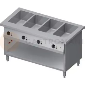 Výdejník vody Stůl s vodní lázní 4xGN 1/1, čtyřkomorový, vrchní deska z nerezové oceli | STALGAST, ST 217