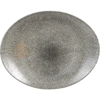 Talíř Porcelánový oválný talíř 31,7 x 25,5 cm | CHURCHILL, Raku Quartz Black