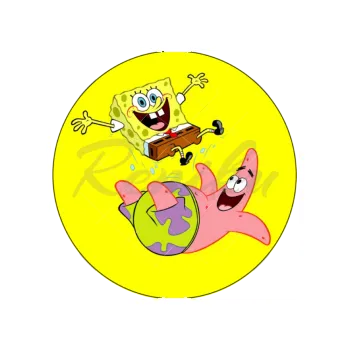 Jedlá dekorace na dort SPONGEBOB hrátky, VARIANTA Fondánový list 383