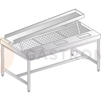 Počítačový stůl Stůl na loupání brambor z nerezové oceli, jednostranný 2400x800x850 mm | DORA METAL, DM-3251