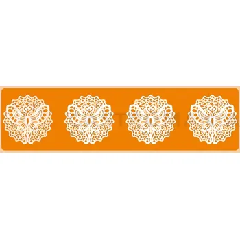 Čokoládová tyčinka Silikonová cukrářská podložka na krajkové ozdoby - motýli, 400x300 mm, 12 dekorací - 40-WD004 | MARTELLATO, Butterflies