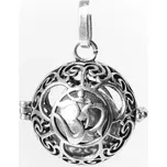 Milujeme Kameny Óm - těhotenská rolnička (Mummy bell) - přívěsek - stříbrná barva 57295