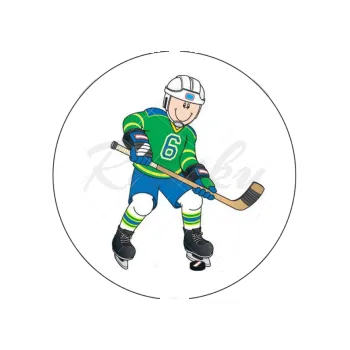 Jedlá dekorace na dort ZELENÝ HOKEJISTA, VARIANTA Jedlý papír 350