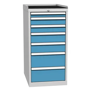 Zásuvková skříň DPO02C, VxŠxH: 1030x500x700 mm, šedá/modrá