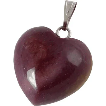 Přívěsek Milujeme Kameny Jaspis mokait - přívěsek srdce cca 1.5 cm 17237