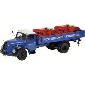 autíčko Schuco MAGIRUS S6500 VALNÍK PORSCHE DIESEL WITH 2x PORSCHE JUNIOR LIMITED EDITION 1000 450316700