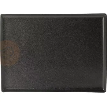 Servírovací talíř z porcelánu obdelníkový, 35x25 cm, černý | PORLAND, Seasons Coal