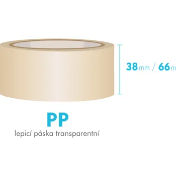 Lepicí páska Lepící páska - 38mm x 66m - průhledná