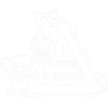 Samolepicí dekorace na vozidlo Dítě v autě Holka značka samolepka na auto - žlutá tmavá / 15x22,5 cm