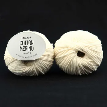Volný čas Drops Cotton Merino 01 smetanová