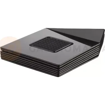 Jednorázové nádobí Protiskluzový tácek na dorty, dezerty a monoporce 8,5x8,5 cm, čtvercový - černý, 25 ks | SILIKOMART, Trays