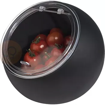 Černá melaminová míska s průhledým víkem , průměr 19 cm | APS, Moon