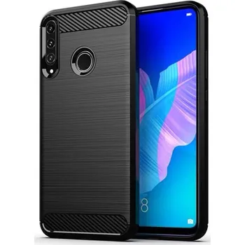 Pouzdro na mobilní telefon Ochranný silikonový obal karbon pro Huawei P40 Lite E - černý