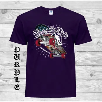 detske-levne-bavlnene-tricko-potisk-Skate-style Barva: Purple - purpurová, velikost: 128