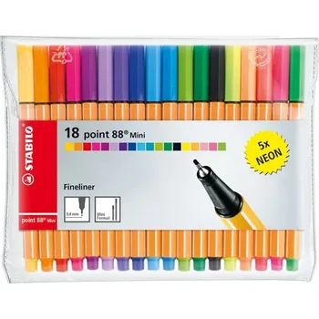 Stabilo Liner STABILO point 88 mini sada 18 ks + Dárek - Pouzdro STABILO 450905