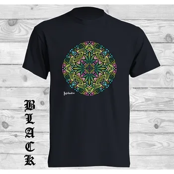 detske-levne-bavlnene-tricko-potisk-keltske-listy Barva: Black -černá, velikost: 140