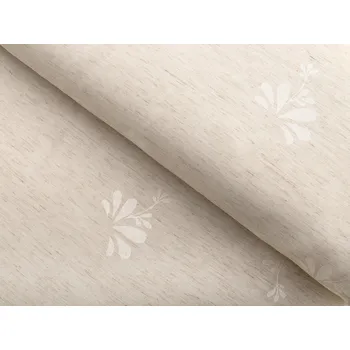 Teflonová látka na ubrusy TF-076 Květinový ornament na režném - šířka 160 cm