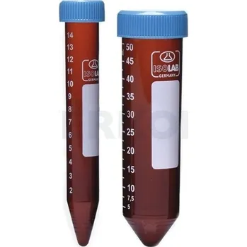 Laboratorní baňka Zkumavka centrifugační, typ Falcon, pro vzorky citlivé na světlo, PP, Objem [ml]: 50, Provedení: Nesterilní, Rozměry [mm]: 30 x 120, Popis: Hromadné balení v sáčku, Balení [ks]: 50