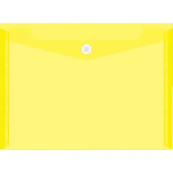 Obal PVC s patentkou průhledný A4, žlutý 444195