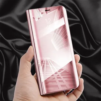 Pouzdro na mobilní telefon Zrcadlový plastový flip obal pro Honor 20 - růžový
